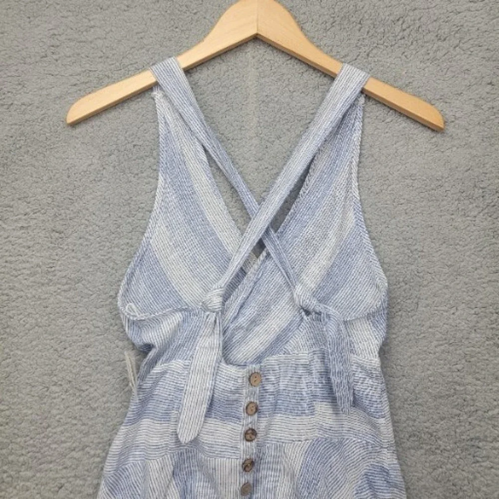 Free‎ People Endless Summer Sunset Surf Midi Dress Sky Blue Stripe Size XS READ